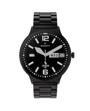 Men Fashion Sports Functional Smart watch Quartz Digital Watch GARETT Quantum Glow Black steel Schwarz Dial 43mm