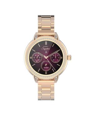 Women Fashion Sports Functional Smart watch Quartz Digital Watch GARETT Stella Rose Gold Solid Steel Schwarz Dial 38mm