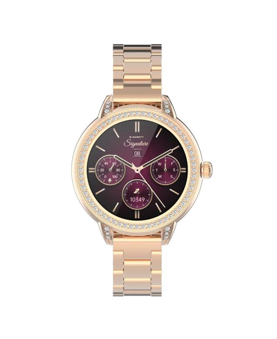 Kobiety sportowy Funkcjonalny Moda Smart Zegarek kwarcowy cyfrowe Zegarek GARETT Stella Rose Gold Solid Steel Czarny Wybierz 38m