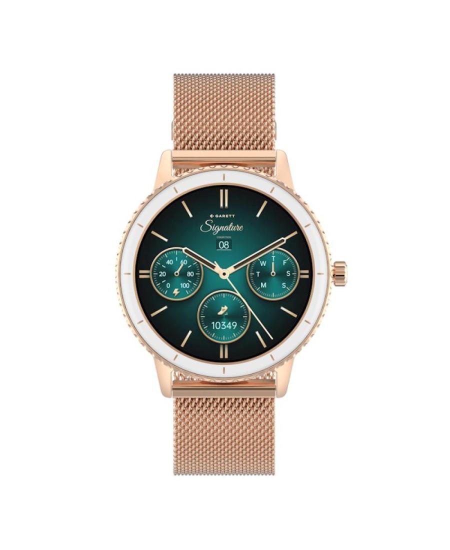 Women Fashion Sports Functional Smart watch Quartz Digital Watch GARETT Grace Rose Gold Mesh Stee Black Dial 38mm