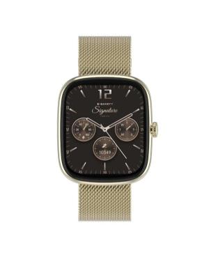 Women Fashion Smart watch Sports Functional Quartz Digital Watch GARETT Flow Gold Mesh Steel Black Dial 36.6mm