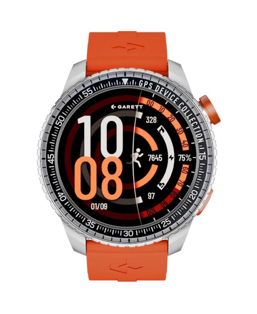 Mężczyźni sportowy Funkcjonalny Smart Zegarek kwarcowy cyfrowe Zegarek GARETT Compass GPS Silver Czarny Wybierz 47mm