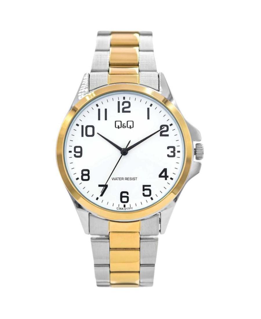 Men Klassisch Japan Quartz Analog Watch Q&Q C36A-017PY Weiß Dial 40mm