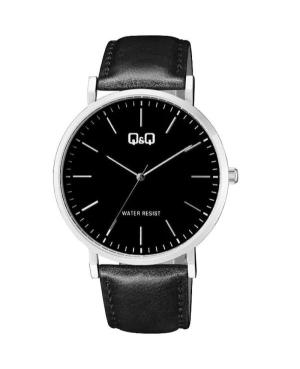 Men Classic Japan Quartz Analog Watch Q&Q C43A-002Y Black Dial 43.5mm