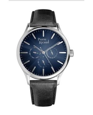 Мужские Классические Аналоговые Кварцевые Часы PIERRE RICAUD Синий Циферблат 44mm P60020.5215QF