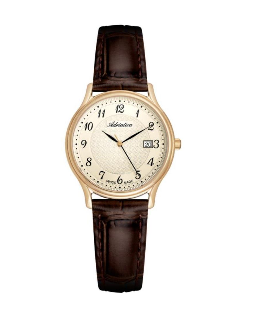 Women Classic Analog Swiss Quartz Watch ADRIATICA Gold color Dial 30mm A3000.1221Q