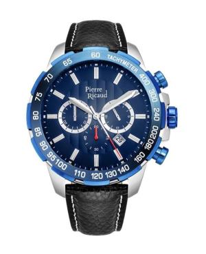 Men Classic Analog Quartz Watch Chronograph PIERRE RICAUD Blau Dial 48mm P97236.L215CH