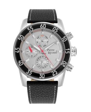 Men Classic Analog Quartz Watch PIERRE RICAUD Silver color Dial 45mm P97221.Y217QF