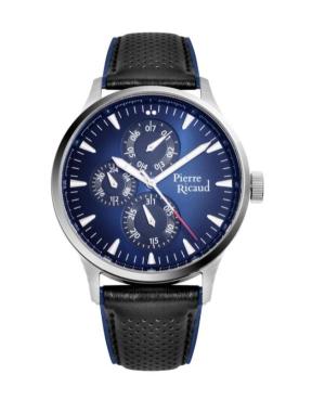 Men Classic Analog Quartz Watch PIERRE RICAUD Modrá Dial 44mm P60032.5215QF
