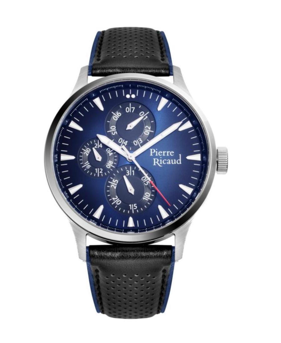 Men Classic Analog Quartz Watch PIERRE RICAUD Blau Dial 44mm P60032.5215QF