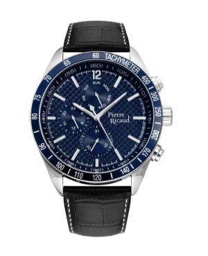 Men Classic Analog Quartz Watch PIERRE RICAUD Blue Dial 47mm P97224.T255QF