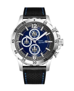 Men Classic Analog Quartz Watch Chronograph PIERRE RICAUD Blau Dial 47mm P60040.5255CH