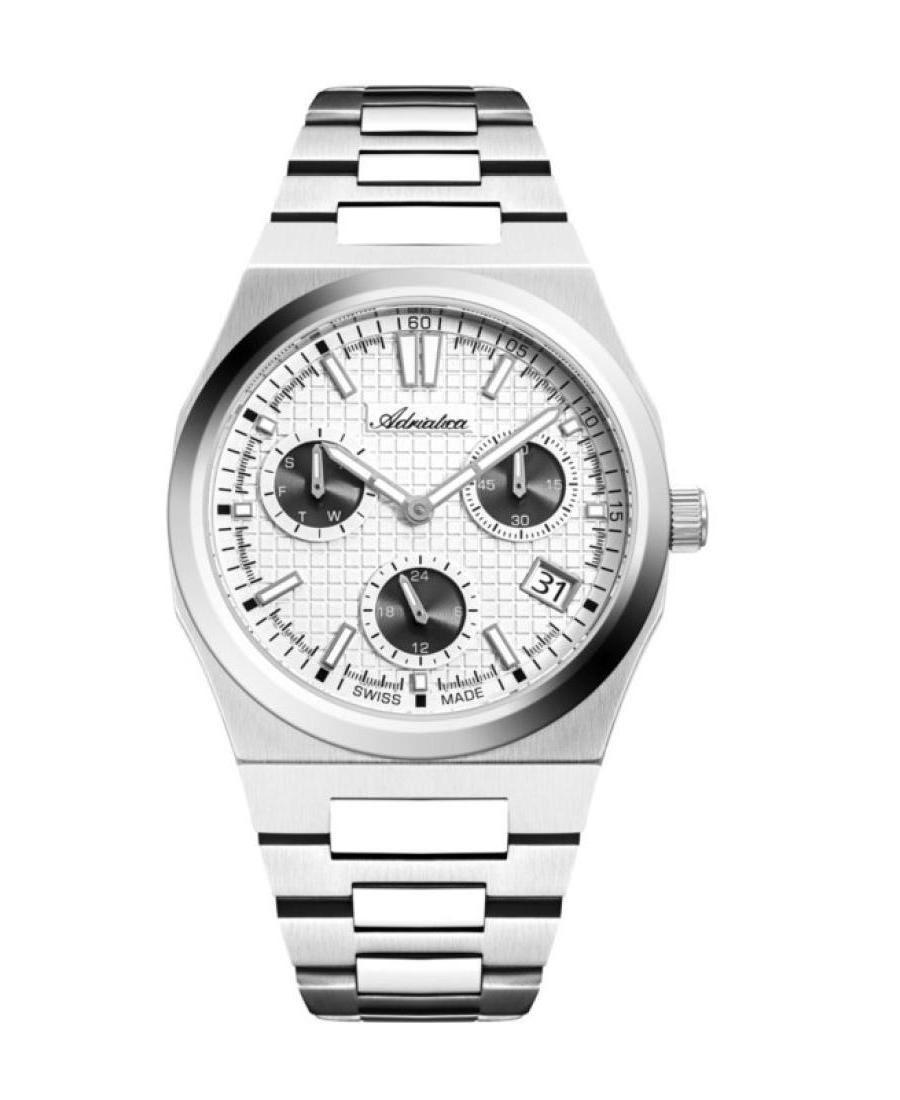 Men Classic Analog Swiss Quartz Watch ADRIATICA Silver Dial 40mm A8326.5113QF