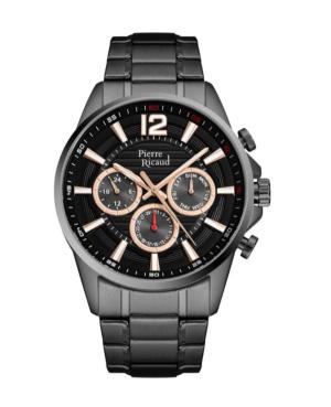Men Classic Analog Quartz Watch PIERRE RICAUD Schwarz Dial 45mm P97040.S1R6QF