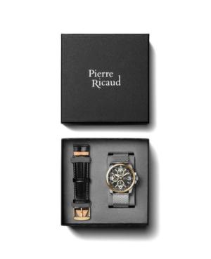 Men Classic Analog Quartz Watch PIERRE RICAUD 47mm P60026.2157QF-SET