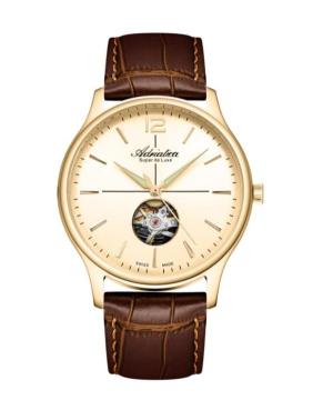 Men Classic Analog Swiss Automatic Watch ADRIATICA Gold color Dial 42mm A8339.1251AO