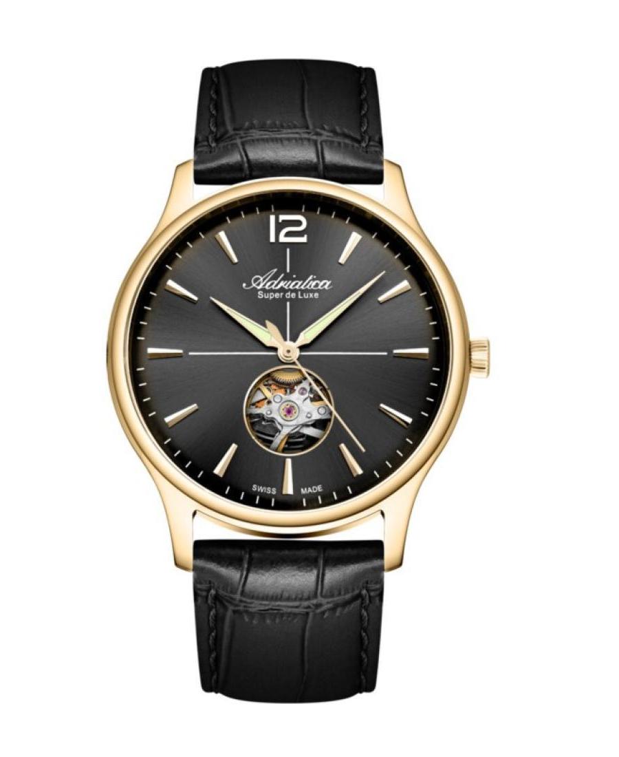 Men Classic Analog Swiss Automatic Watch ADRIATICA Schwarz Dial 42mm A8339.1256AO