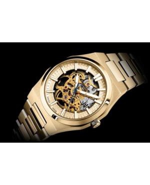 Vyriškas Classic Analog Luxury Swiss Kvarcinis - elektroninis, Solar Watch Papuoštas graviruotais ornamentais ADRIATICA Gold col image 4
