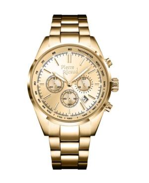 Mężczyźni Classic Analog Zegarek Chronograf PIERRE RICAUD Złoty kolor Wybierz 40mm P97045.1111CH