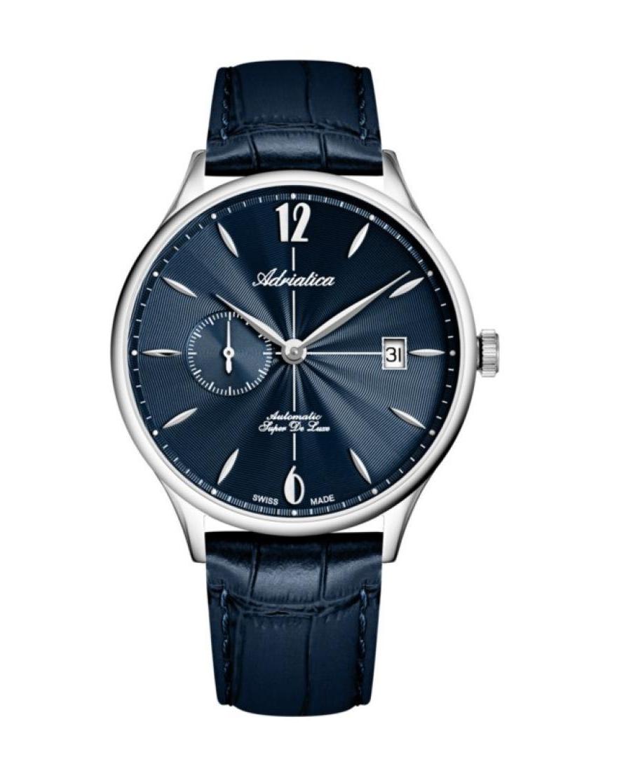 Men Classic Analog Swiss Automatic Watch ADRIATICA Modrá Dial 41mm A1230.5255A