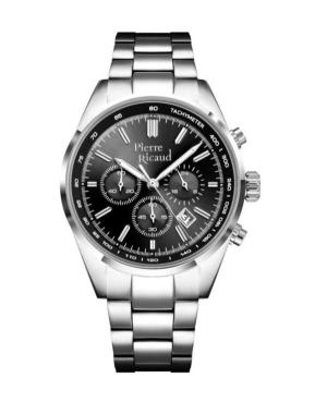 Men Classic Analog Watch Chronograph PIERRE RICAUD Black Dial 40mm P97045.5114CH