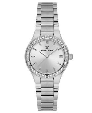 Women Fashion Klasické Quartz Analog Watch DANIEL KLEIN DK.1.14160-1 Silver Dial 30mm
