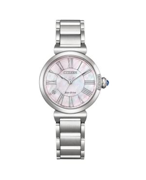 Women Classic Japan Eco-Drive Analog Watch CITIZEN EM1060-87Y Mother of Pearl Dial 30mm