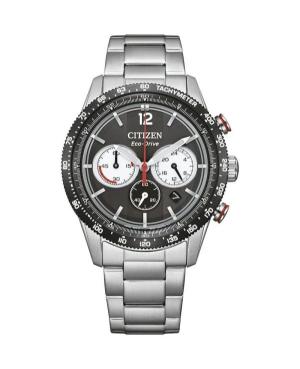 Men Classic Sports Japan Eco-Drive Analog Watch Chronograph CITIZEN CA4714-55E Silver color Dial