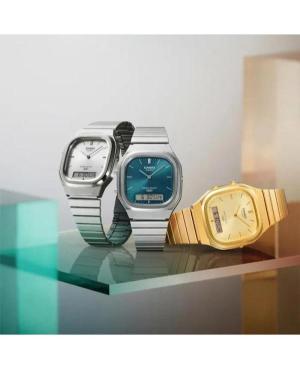 Men Japan Quartz Analog Watch Alarm CASIO AQ-240E-7AEF Silver Dial 35.8mm image 7