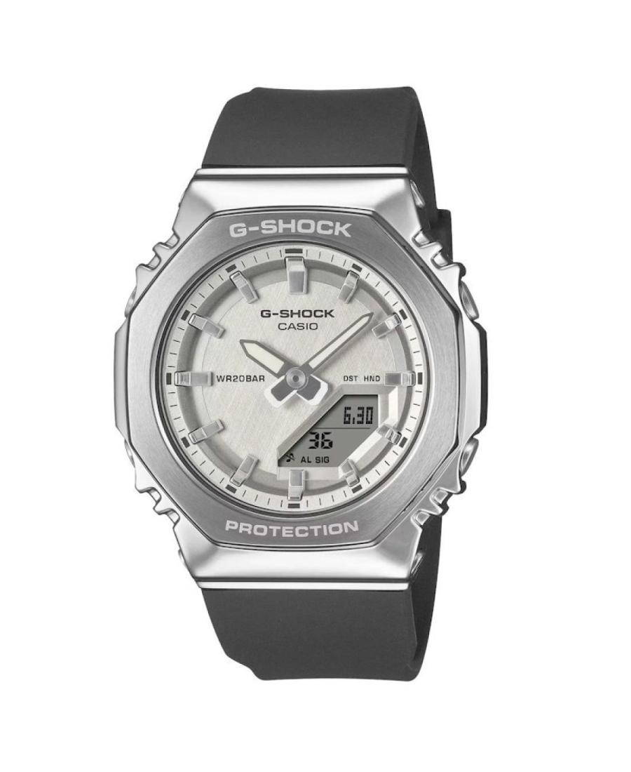 Women Sports Functional Diver Japan Quartz Analog Watch Alarm CASIO GM-S2110-1A7ER G-Shock Silver Dial 40.5mm