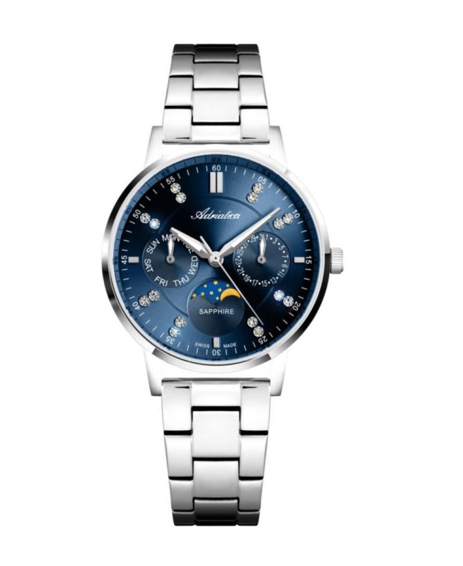 Kobiety Classic Analog Szwajcar kwarcowy Zegarek ADRIATICA Niebieska Wybierz 34mm A3834.5195QF