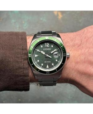 Mężczyźni klasyczny sportowy Japonia bateria słoneczna analogowe Zegarek CITIZEN AW1880-55X Zielony Wybierz 43mm image 1