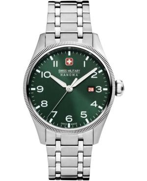 Men Klasické Swiss Quartz Analog Watch SWISS MILITARY HANOWA SMWGH0000803 Zelená Dial 43mm