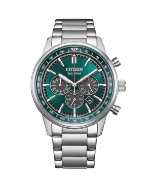 Men Classic Sports Japan Eco-Drive Analog Watch Chronograph CITIZEN CA4720-52X Green Dial 42mm