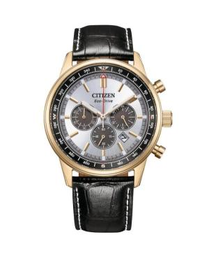 Vyriškas Klasikinis Sportinis Japoniškas Elektroninis, Solar Rodyklinis Watch Chronograph CITIZEN CA4723-03A Sidabras Dial 42mm