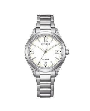 Women Klassisch Japan Eco-Drive Analog Watch CITIZEN FE6121-67A Weiß Dial 33.5mm