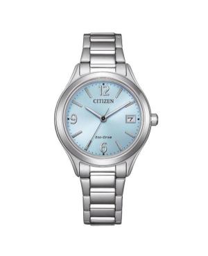 Женские Классические Японские Eco-Drive Аналоговый Часы CITIZEN FE6121-67L Синий Циферблат 33.5mm