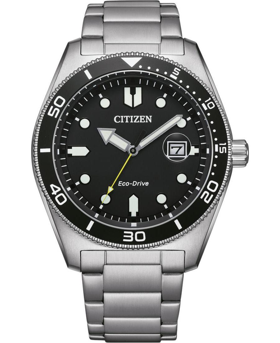 Men Sports Japan Eco-Drive Analog Watch CITIZEN AW1760-81E Černá Dial 43mm