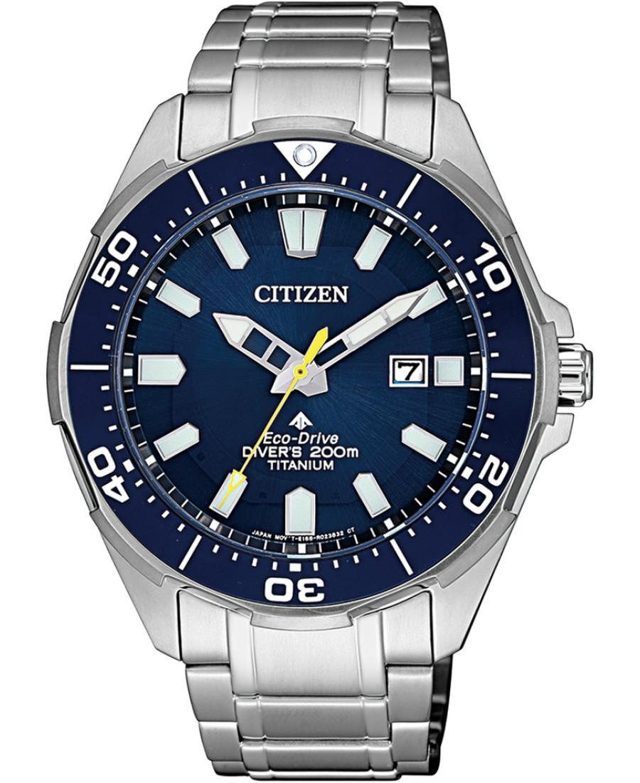Mężczyźni Diver Japonia kwarcowy analogowe Zegarek CITIZEN BN0201-88L Niebieska Wybierz 44.5mm