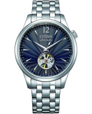 Men Klasické Japan Automatic Analog Watch Skeleton CITIZEN NH9131-73L Modrá Dial 40mm
