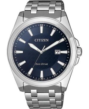 Mężczyźni Japonia bateria słoneczna analogowe Zegarek CITIZEN BM7108-81L Niebieska Wybierz 41mm