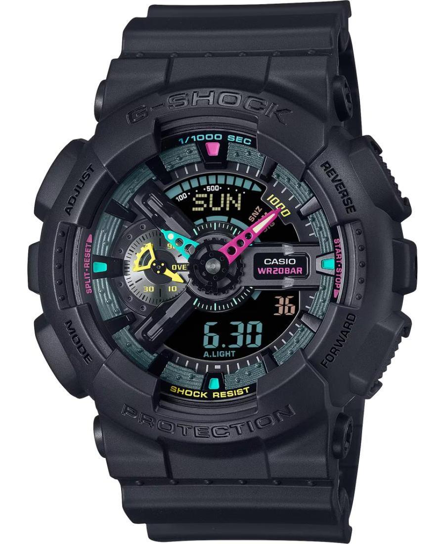 Men Sports Functional Diver Japan Quartz Digital Watch Timer CASIO GA-110MF-1AER G-Shock Black Dial 51mm