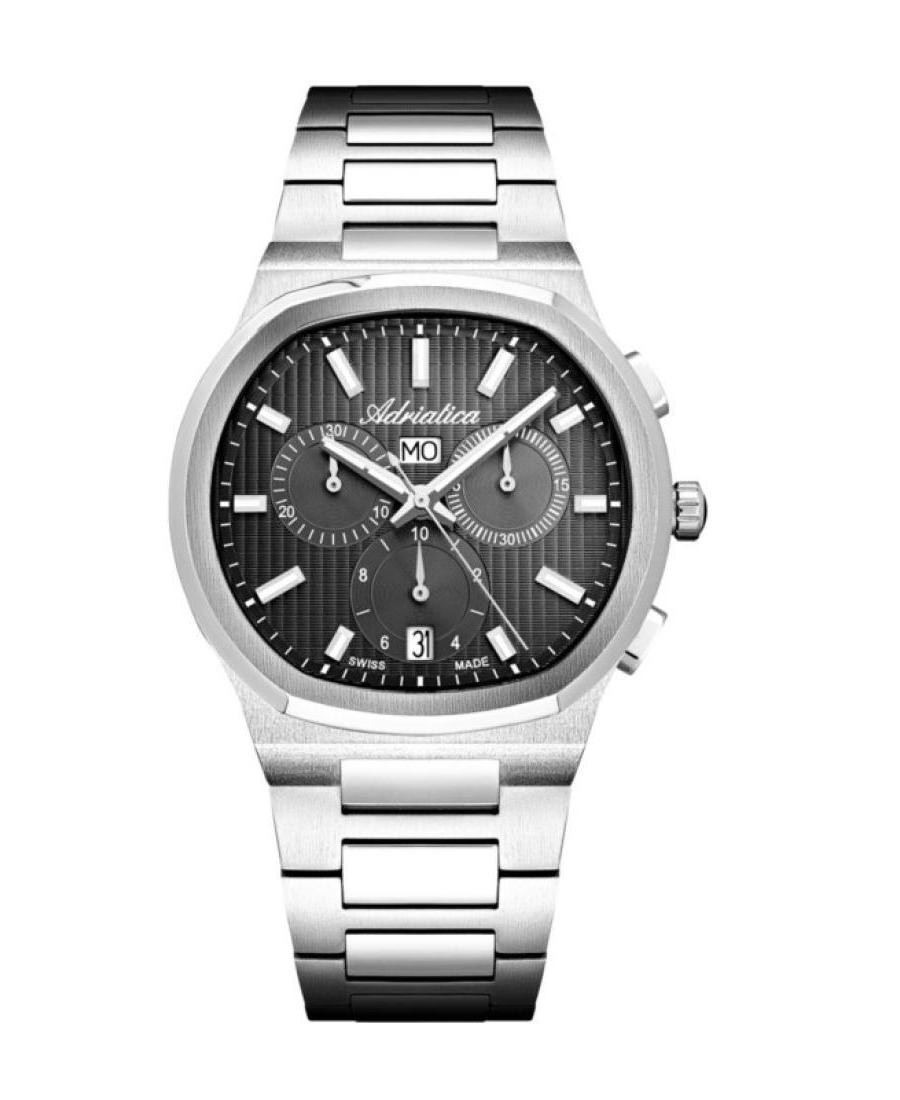 Men Classic Analog Swiss Watch Chronograph ADRIATICA Schwarz Dial A8349.5116CH