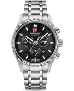 Vyriškas Sportinis Swiss Kvarcinis Rodyklinis Watch SWISS MILITARY HANOWA SMWGI0003102 Juodas Dial 43mm