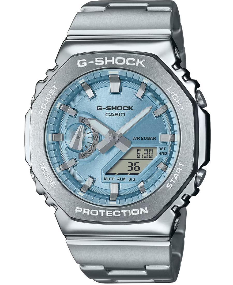 Men Sports Functional Diver Japan Quartz Analog Watch Alarm CASIO GM-2110D-2AER G-Shock Blue Dial