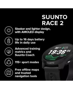Vyriškas Sportinis Su funkcijomis Kvarcinis, Šveicariškas RONDA Digital Watch Timer SUUNTO SS051202000 Juodas Dial 49mm image 16