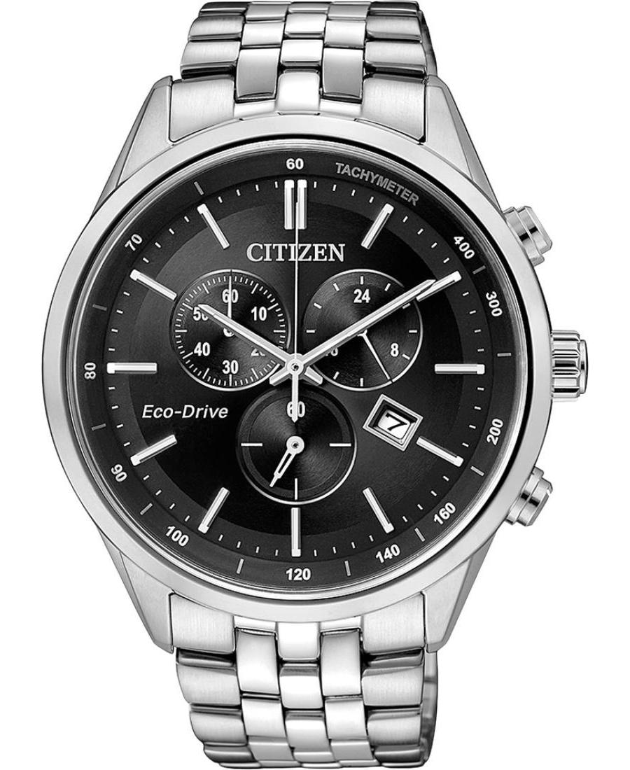 Vyriškas Klasikinis Japoniškas Elektroninis, Solar Rodyklinis Watch Chronograph CITIZEN AT2141-87E Juodas Dial 42mm