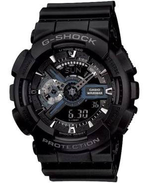 Men Sports Functional Diver Japan Quartz Analog Watch Alarm CASIO GA-110-1BER G-Shock Schwarz Dial 51mm