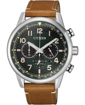 Vyriškas Klasikinis Su funkcijomis Japoniškas Elektroninis, Solar Rodyklinis Watch Chronograph CITIZEN CA4420-21X Žalia Dial 43.