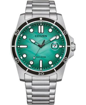 Mężczyźni klasyczny sportowy Japonia bateria słoneczna analogowe Zegarek CITIZEN AW1816-89L Zielony Wybierz 42mm